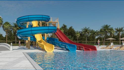 Bazén v ubytování Apollonion Asterias Resort and Spa nebo v jeho okolí