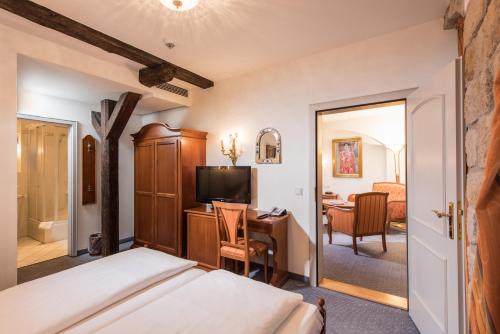 TV a/nebo společenská místnost v ubytování Hotel Goldener Löwe