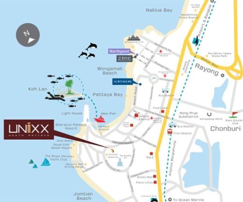 Sea View High Flr,2 Bed Room Exclusive At Pattaya في جنوب باتايا: خريطة ليماسول ومعالمها السياحية