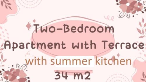 a poster for a summer kitchen with a pink hamburger at Apartma Maka in Maribor
