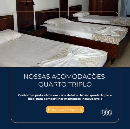 a flyer for a hotel room with two beds at Elo Hotels Express in Maringá