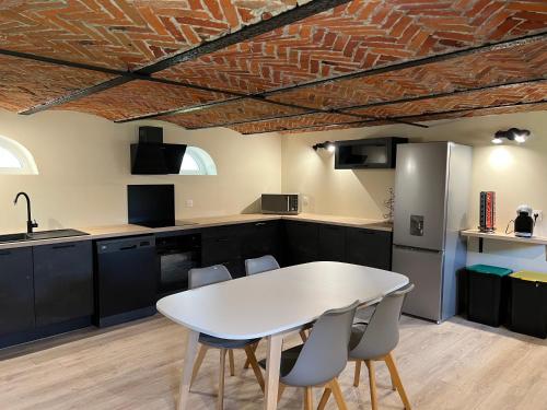 Dapur atau dapur kecil di La ferme des 2 oliviers