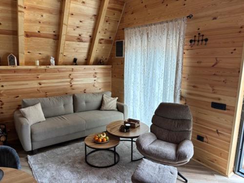 Svetainės erdvė apgyvendinimo įstaigoje Pine Retreat