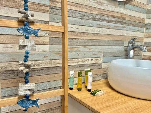 A bathroom at Dominos Apartment with heated pool by SunHousesCanarias