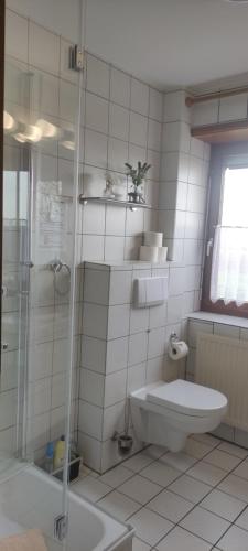 Koupelna v ubytování Ferienwohnung Osterkoog Sonnenuntergang