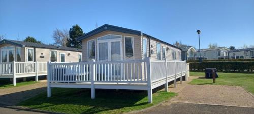 a row of mobile homes in a park at Chill Out at Seton Sands in Port Seton