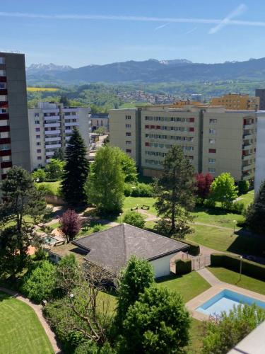 Nespecifikovaný výhled na hory nebo výhled na hory při pohledu z apartmánu