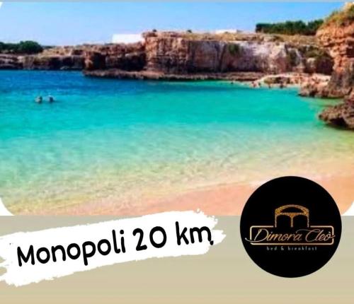 a picture of a beach with the words monopoli km at Dimora Cleó in Putignano