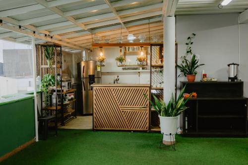 Kuchyň nebo kuchyňský kout v ubytování Hotel Plataneras Plaza