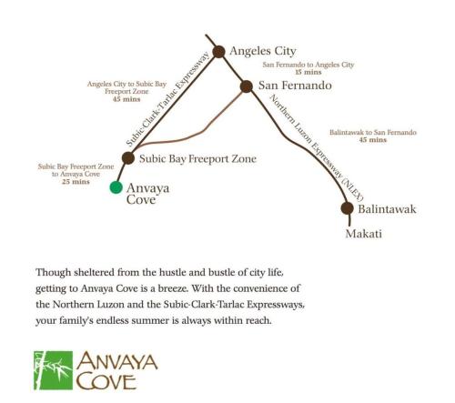 a map of a subway line at 2 Bedroom 1 Bathroom Condo at Anvaya Cove in Morong