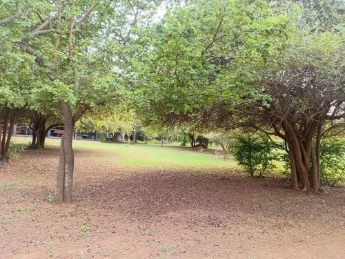 a park with trees and leaves on the ground at Kemin Escapes - Yala in Tissamaharama