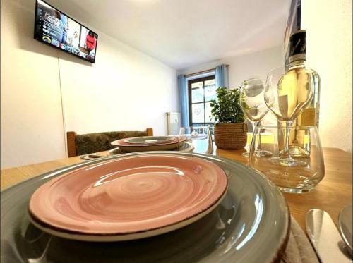 TV o dispositivi per l'intrattenimento presso Apartment in Zwiesel Bayerischer Wald, Sauna, Pool, Wi-Fi