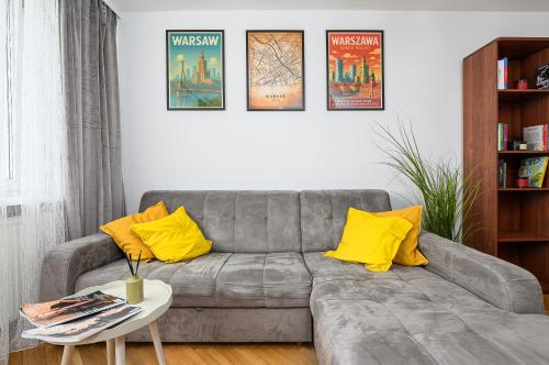 Χώρος καθιστικού στο Lumina 2-room apart near Złote Tarasy