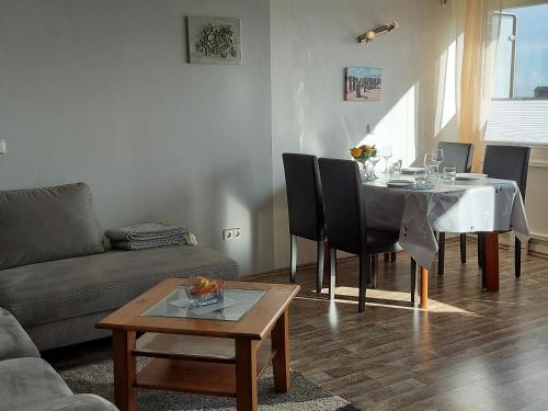 Ruang duduk di Ferienwohnung Reinsch
