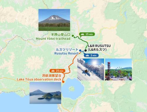 a map of korea with a mountain in the background at L&R RUSUTSU - Vacation STAY 67508v in Kimobetsu
