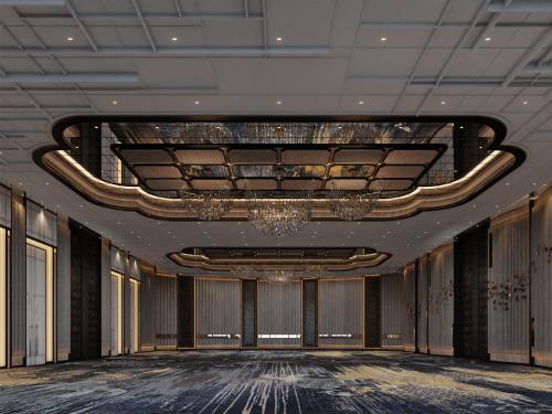 a rendering of a ball room with a chandelier at Grand Mercure Batam Centre in Batam Center