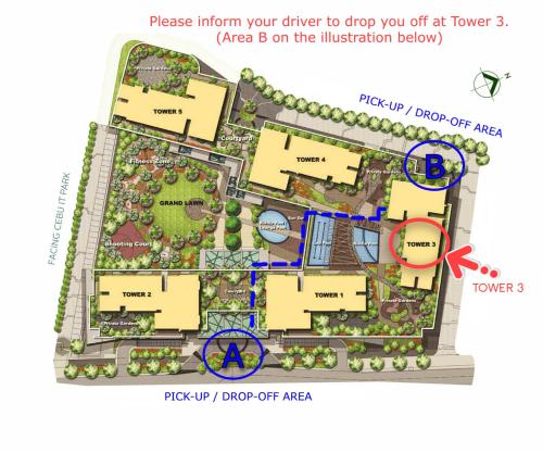 a site plan for a resort at AVIDA TOWERS RIALA 2BR Condo in IT Park Cebu City in Carreta