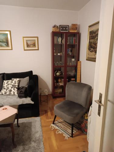 a living room with a couch and a chair at Dunav centar 7 in Smederevo