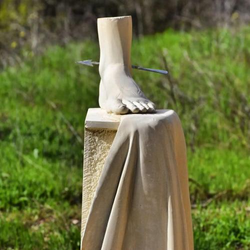 a statue of a leg on top of a table at Apartamento La Plaza! in Bogarra