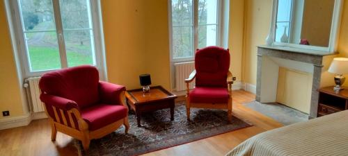 Ein Sitzbereich in der Unterkunft B&B Chateau La Séchère