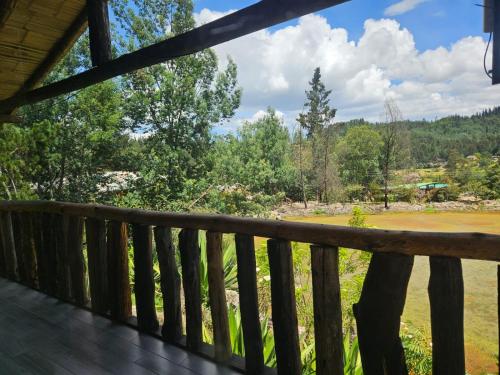 a view from the deck of the cabin at Cabañas Campestres Yugos in Sutatausa