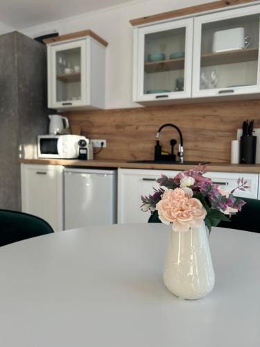 Dapur atau dapur kecil di Major Apartmanház
