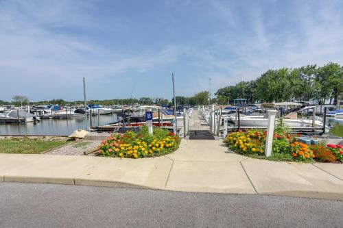 a marina with a bunch of flowers and boats at Furnished Screened Porch Baypoint Resort Home! in Marblehead