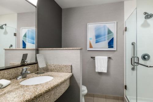 a bathroom with a sink and a toilet at Courtyard Mt. Holly Westampton in Westampton Township