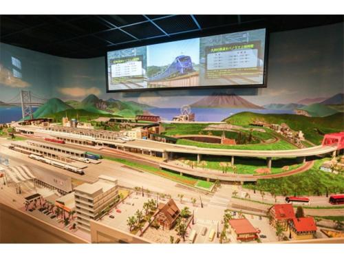 a model of a train station on a wall at Kokura Recent Hotel - Vacation STAY 61113v in Kitakyushu
