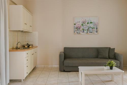 a living room with a couch and a table at Sofi Hotel in Neokhórion