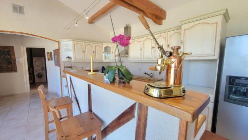 Η κουζίνα ή μικρή κουζίνα στο Maison dans gite domaine REY