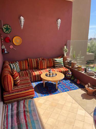 Posezení v ubytování Appartement le vizir center