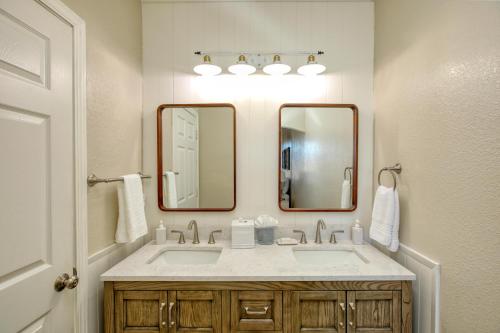 a bathroom with a sink and two mirrors at Pacific Plaza #410 - Pacific Coast Hideaway - 1BdrmUp-K in Oceano