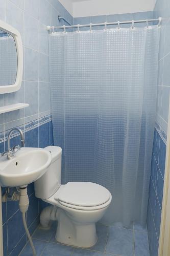 a bathroom with a toilet and a sink at Dar El Yasamine in Houmt Souk