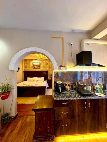 Kuchyň nebo kuchyňský kout v ubytování Studio Apartment in kathmandu