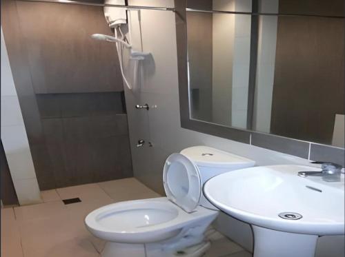 Koupelna v ubytování Hotel Mikka