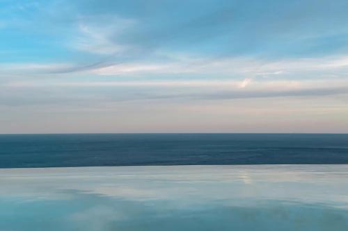 a view of the ocean from an airplane at Honeymoon Villa Sea View - Nusa Penida in Nusa Penida