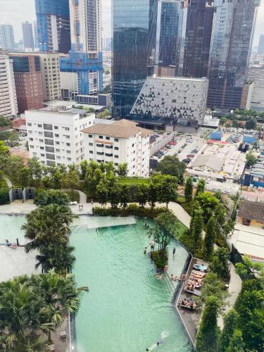 Nespecifikovaný výhled na destinaci Kuala Lumpur nebo výhled na město při pohledu z apartmánu