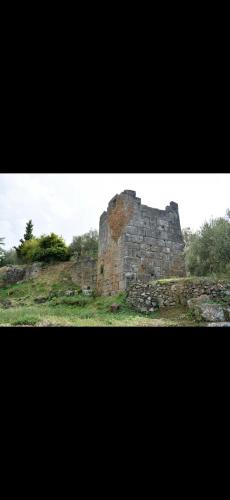 an old stone building sitting on top of a field at Το ΦΑΡΑΓΓΙ ΤΟΥ ΠΑΡΝΑΣΣΟΥ 4 in Velítsa