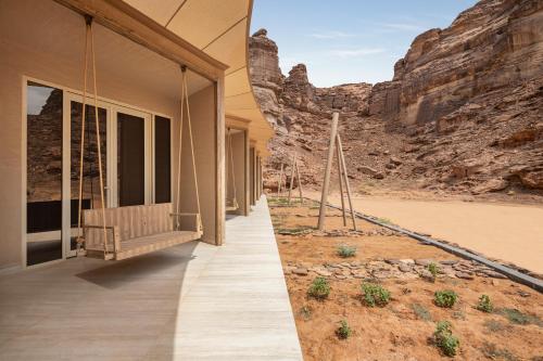 a building with a view of the desert at Shaden Resort in AlUla