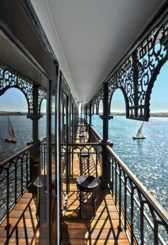 a view from the deck of a boat on the water at Movenpick SS Misr Steamer Nile Cruise - 04 & 07 Nights Each Monday From Luxor and 03 Nights Each Friday from Aswan in Luxor