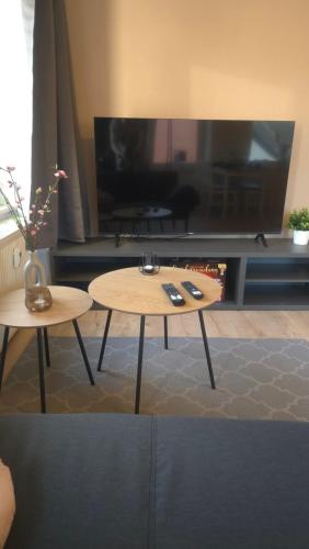 Haus Saarburg Innenstadt Bleser Appartementsにあるテレビまたはエンターテインメントセンター