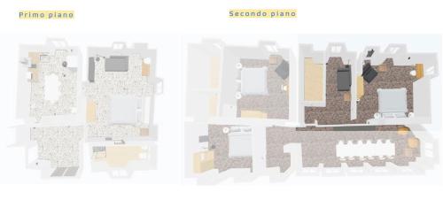 a floor plan of a building with different floors at Eremo di San Luigi - Ijan Ospitalità di Frontiera in Torresina
