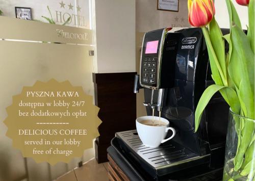 Príslušenstvo na prípravu kávy alebo čaju v ubytovaní Hotel Wielopole