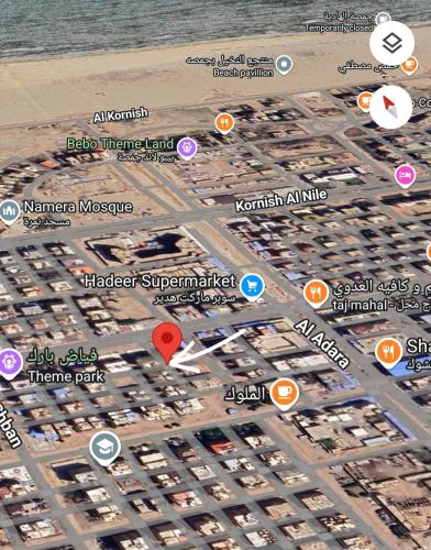 a map of a parking lot at جمصه Karnak Gamasa in Jamaşah