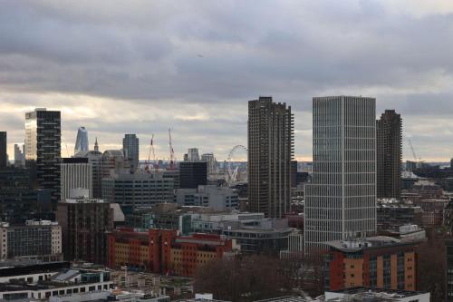 a view of a city with tall buildings at art'otel London Hoxton in London