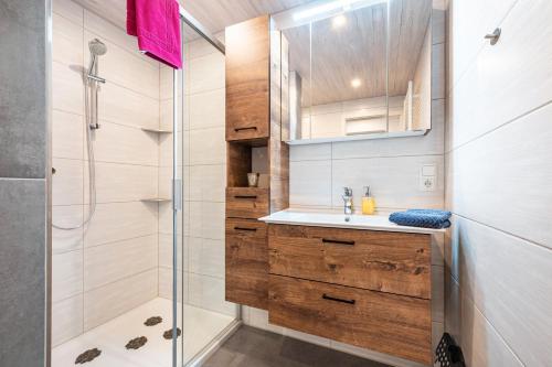 Koupelna v ubytování Ferienwohnung Leuchtturm