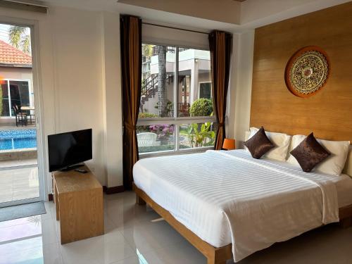 Ένα ή περισσότερα κρεβάτια σε δωμάτιο στο DX group hotel-new sorot house