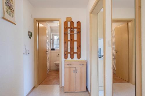 a bathroom with a sink and a toilet in a room at Unterfalkenhof in Schramberg