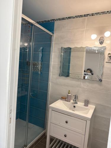 Koupelna v ubytování Chambre dans une Ecurie
